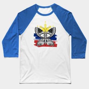 Philippine 3 Star & Sun / Tribal line Art Butterfly Baseball T-Shirt